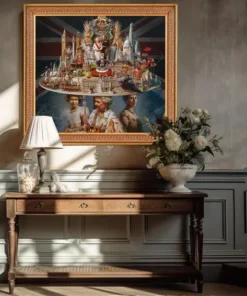 Signed Limited Edition Queen Elizabeth II Canvas Print, Oleg Turchin (100x94 cm)