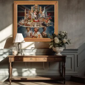 Signed Limited Edition Queen Elizabeth II Canvas Print, Oleg Turchin (100x94 cm)
