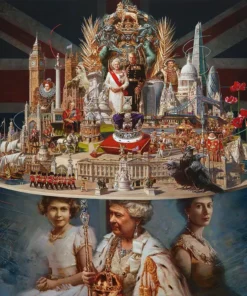 Signed Limited Edition Queen Elizabeth II Canvas Print, Oleg Turchin (100x94 cm) - Image 3