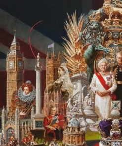 Signed Limited Edition Queen Elizabeth II Canvas Print, Oleg Turchin (100x94 cm) - Image 2
